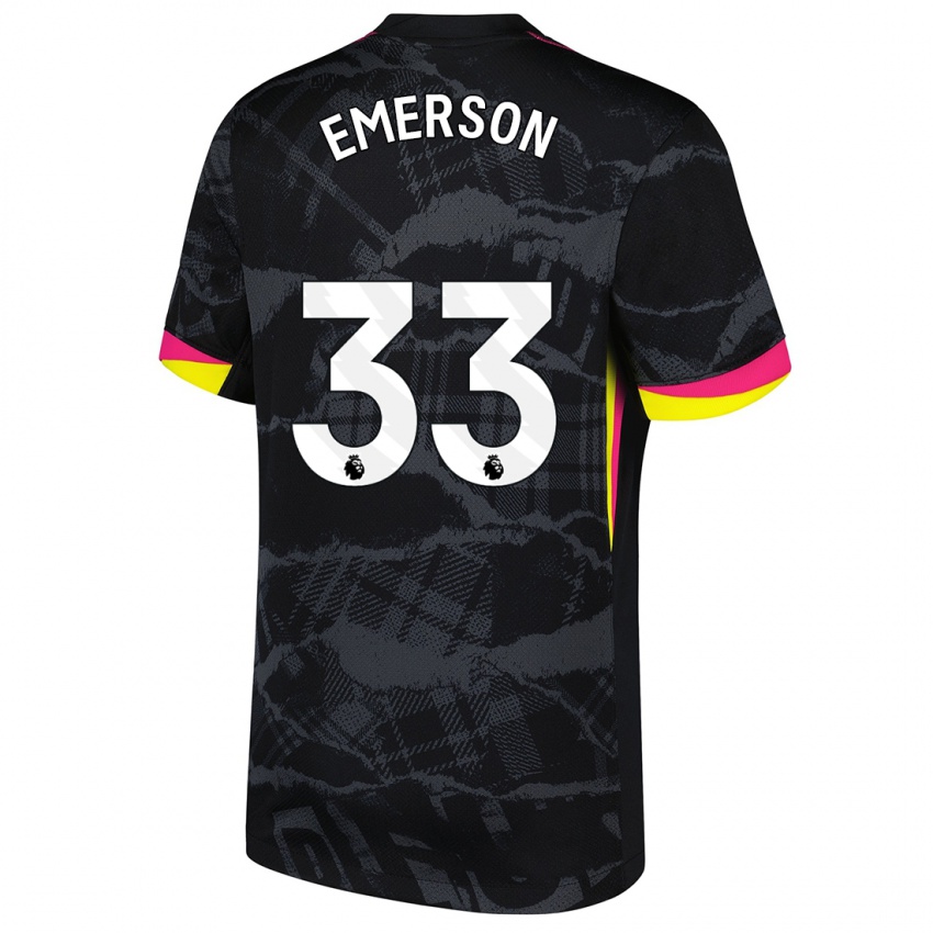 Enfant Maillot Emerson #33 Noir Rose Troisieme 2024/25 T-Shirt Belgique