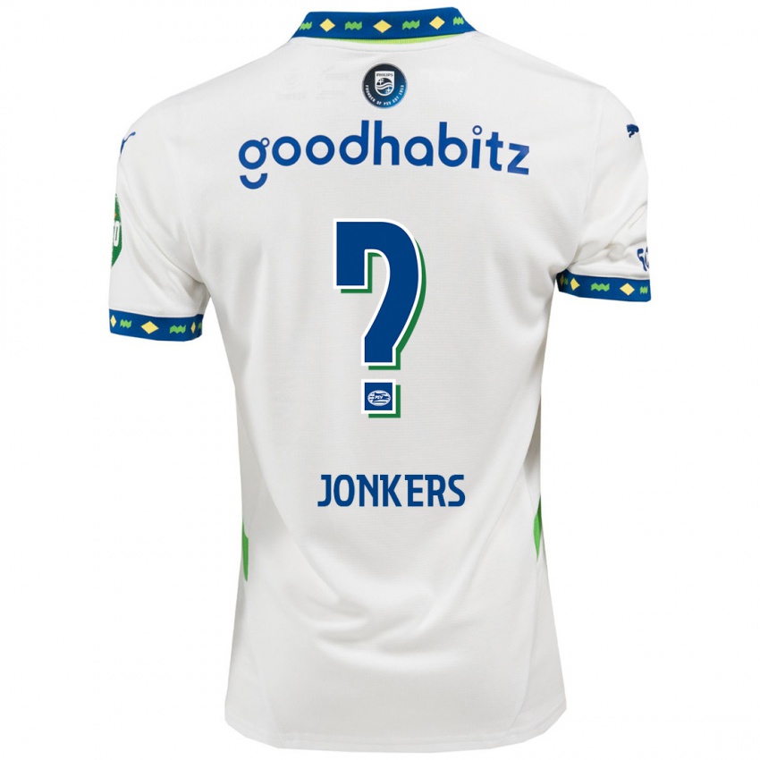 Kinder Brent Jonkers #0 Weiß Dunkelblau Ausweichtrikot Trikot 2024/25 T-Shirt Belgien