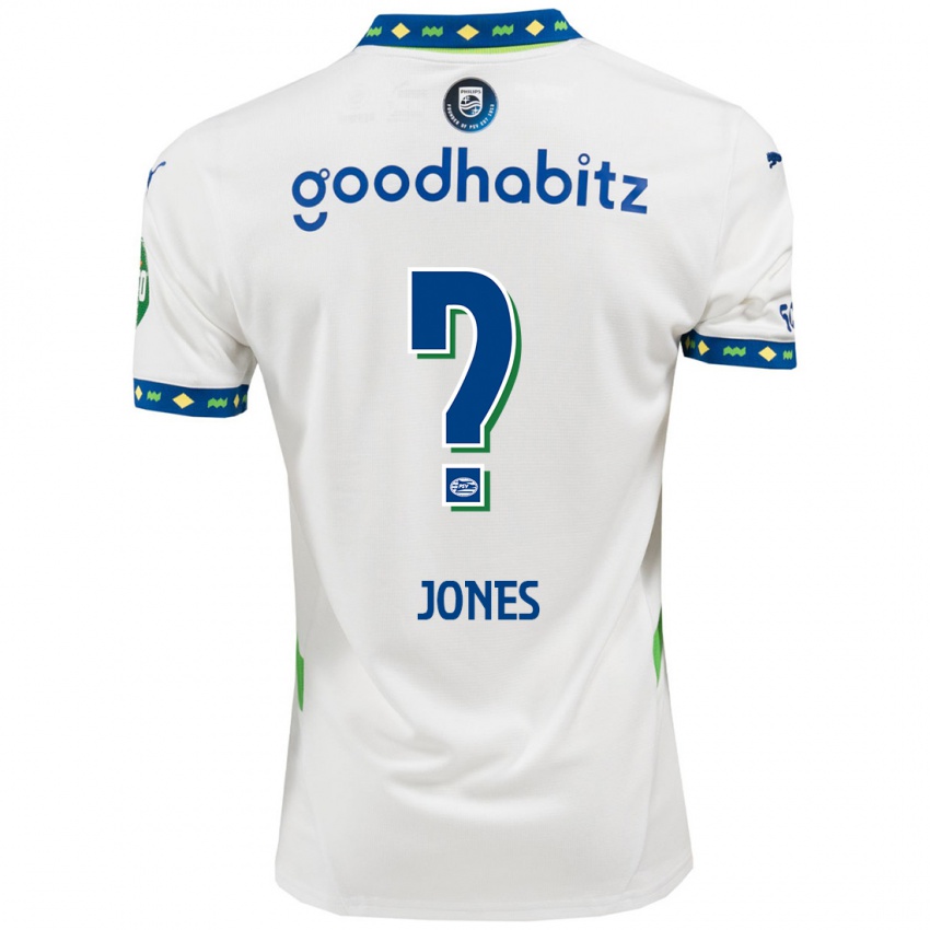 Kinder Austyn Jones #0 Weiß Dunkelblau Ausweichtrikot Trikot 2024/25 T-Shirt Belgien