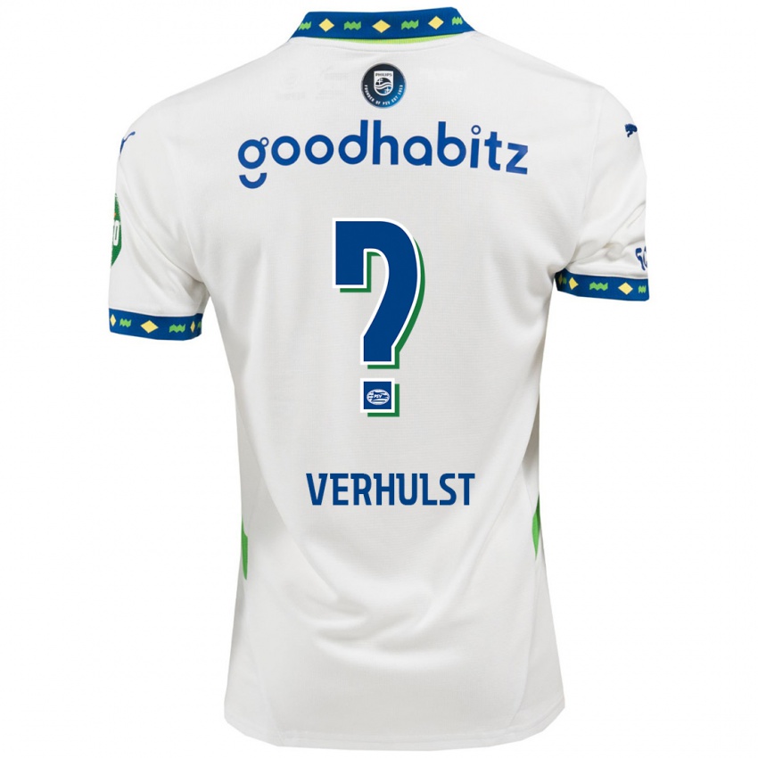 Kinder Gino Verhulst #0 Weiß Dunkelblau Ausweichtrikot Trikot 2024/25 T-Shirt Belgien