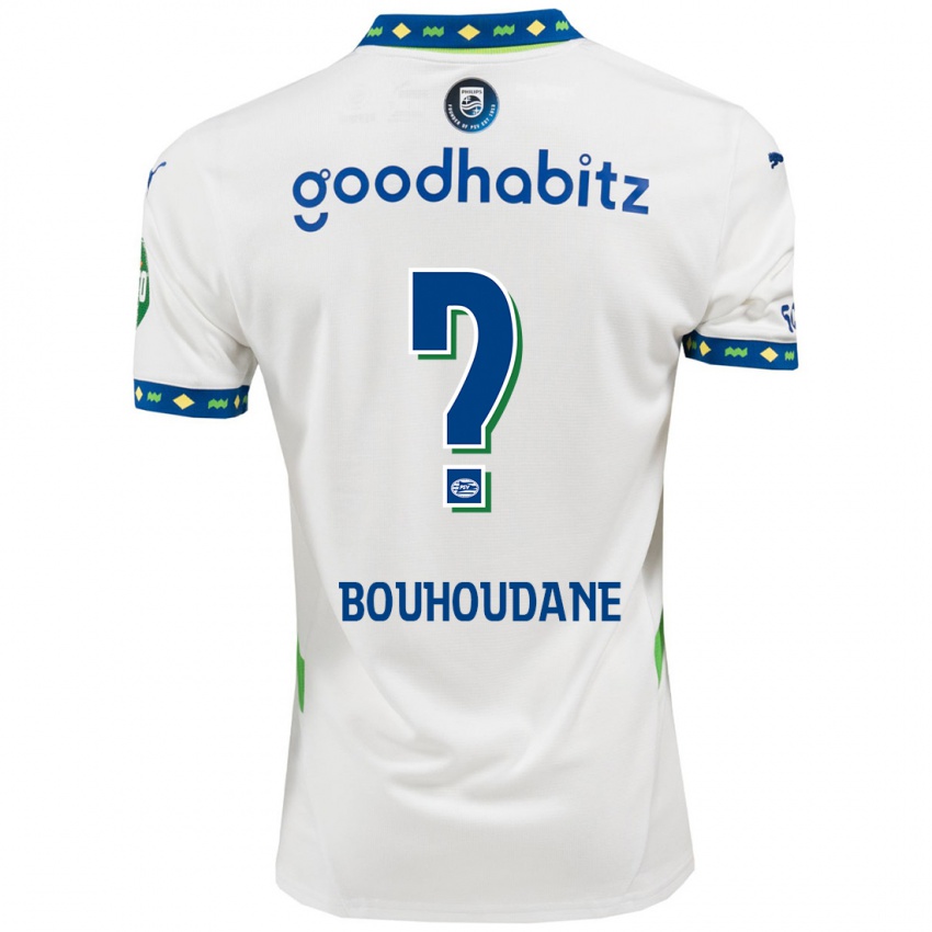 Kinder Sami Bouhoudane #0 Weiß Dunkelblau Ausweichtrikot Trikot 2024/25 T-Shirt Belgien