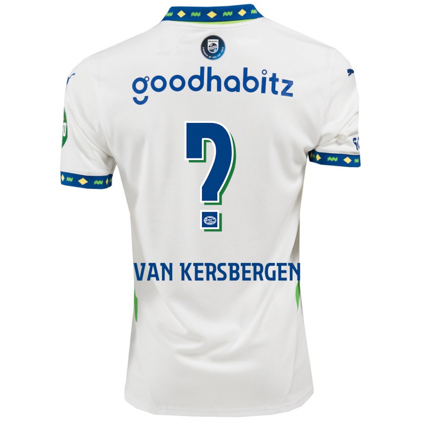 Kinder Sander Van Kersbergen #0 Weiß Dunkelblau Ausweichtrikot Trikot 2024/25 T-Shirt Belgien