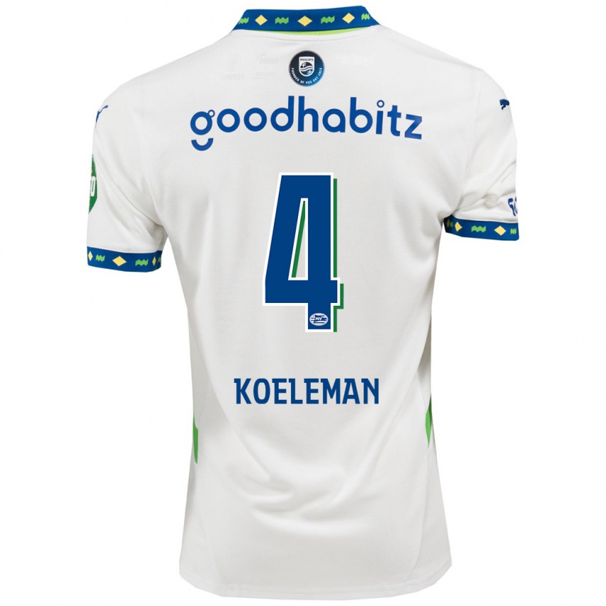 Kinder Senna Koeleman #4 Weiß Dunkelblau Ausweichtrikot Trikot 2024/25 T-Shirt Belgien