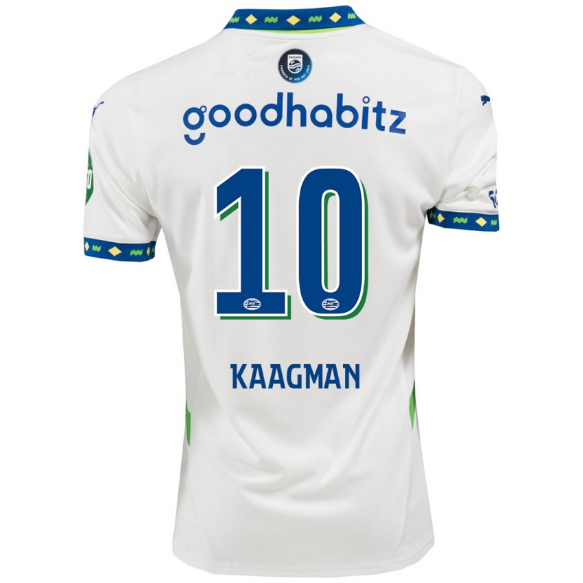 Kinder Inessa Kaagman #10 Weiß Dunkelblau Ausweichtrikot Trikot 2024/25 T-Shirt Belgien