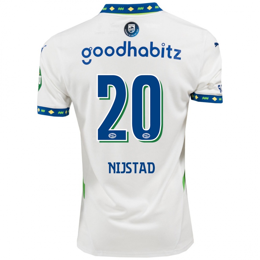 Kinder Nina Nijstad #20 Weiß Dunkelblau Ausweichtrikot Trikot 2024/25 T-Shirt Belgien