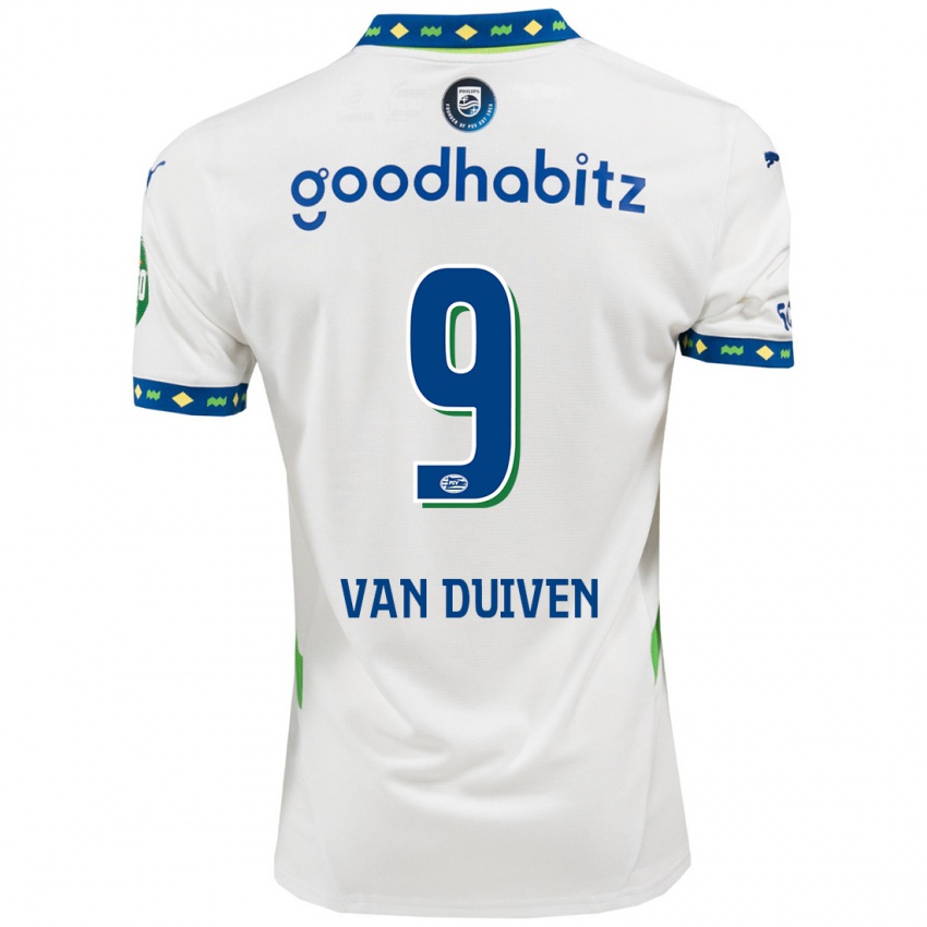 Kinder Jason Van Duiven #9 Weiß Dunkelblau Ausweichtrikot Trikot 2024/25 T-Shirt Belgien