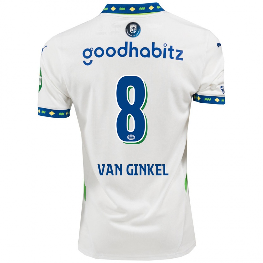 Kinder Marco Van Ginkel #8 Weiß Dunkelblau Ausweichtrikot Trikot 2024/25 T-Shirt Belgien