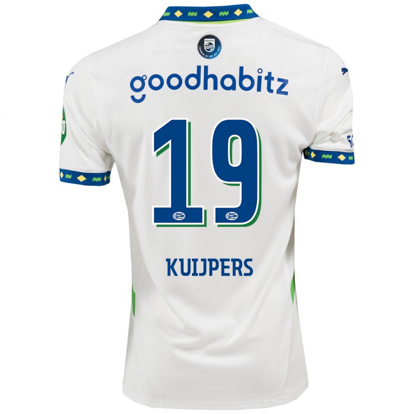 Kinder Jeslynn Kuijpers #19 Weiß Dunkelblau Ausweichtrikot Trikot 2024/25 T-Shirt Belgien