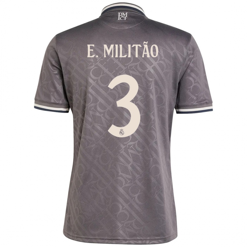 Kinderen Eder Militao #3 Houtskool Thuisshirt Derde Tenue 2024/25 T-Shirt België