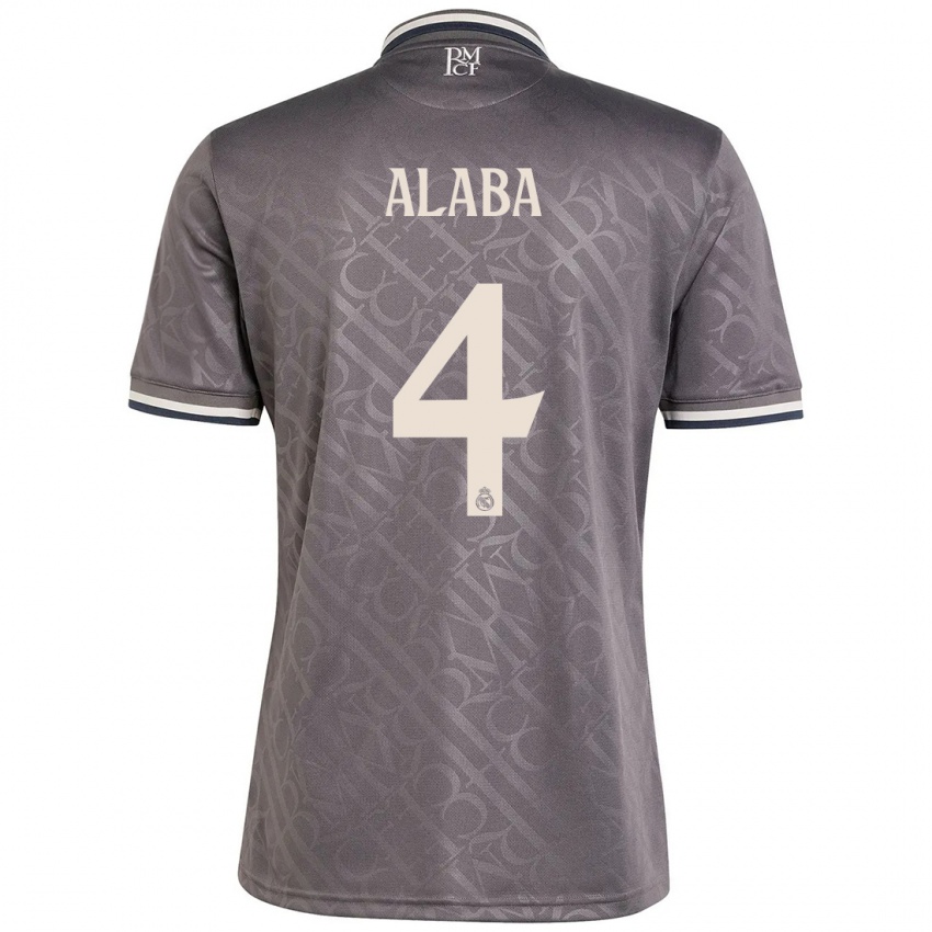 Kinder David Alaba #4 Anthrazit Ausweichtrikot Trikot 2024/25 T-Shirt Belgien