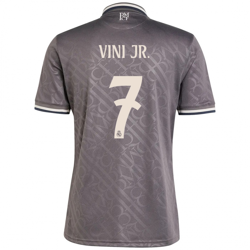 Kinderen Vinicius Junior #7 Houtskool Thuisshirt Derde Tenue 2024/25 T-Shirt België