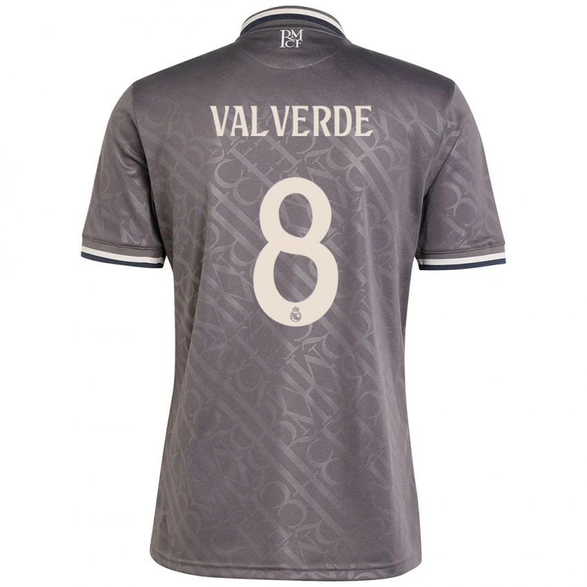 Kinder Federico Valverde #8 Anthrazit Ausweichtrikot Trikot 2024/25 T-Shirt Belgien