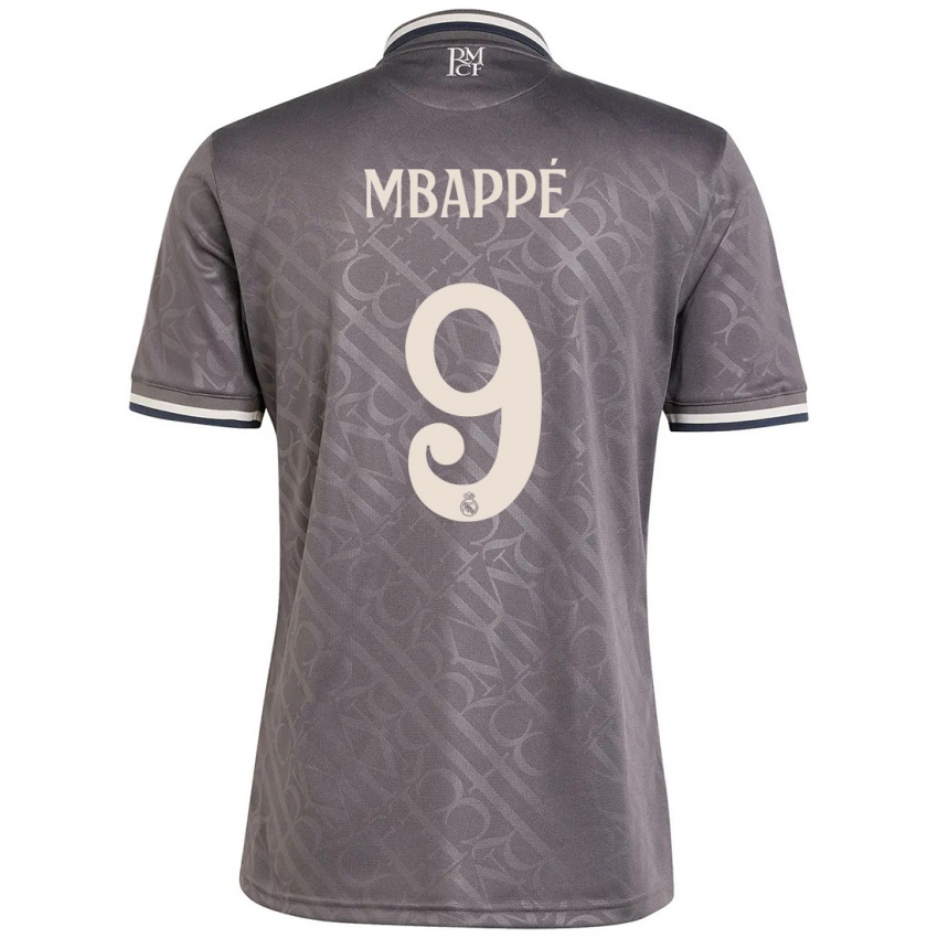 Enfant Maillot Kylian Mbappe #9 Anthracite Troisieme 2024/25 T-Shirt Belgique