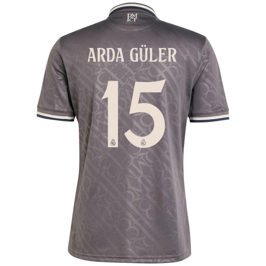 Kinder Arda Güler #15 Anthrazit Ausweichtrikot Trikot 2024/25 T-Shirt Belgien