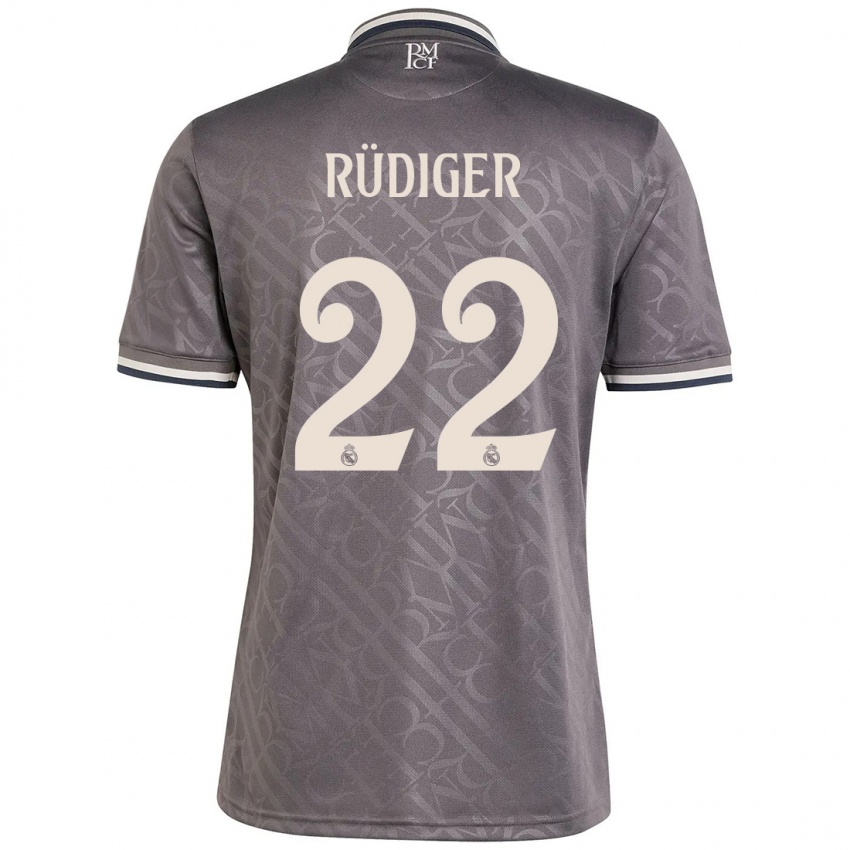 Kinderen Antonio Rudiger #22 Houtskool Thuisshirt Derde Tenue 2024/25 T-Shirt België