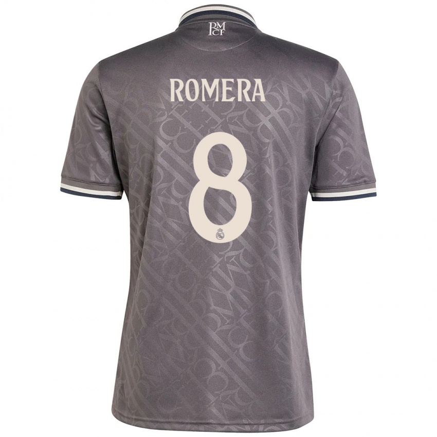 Enfant Maillot Miguel Romera #8 Anthracite Troisieme 2024/25 T-Shirt Belgique