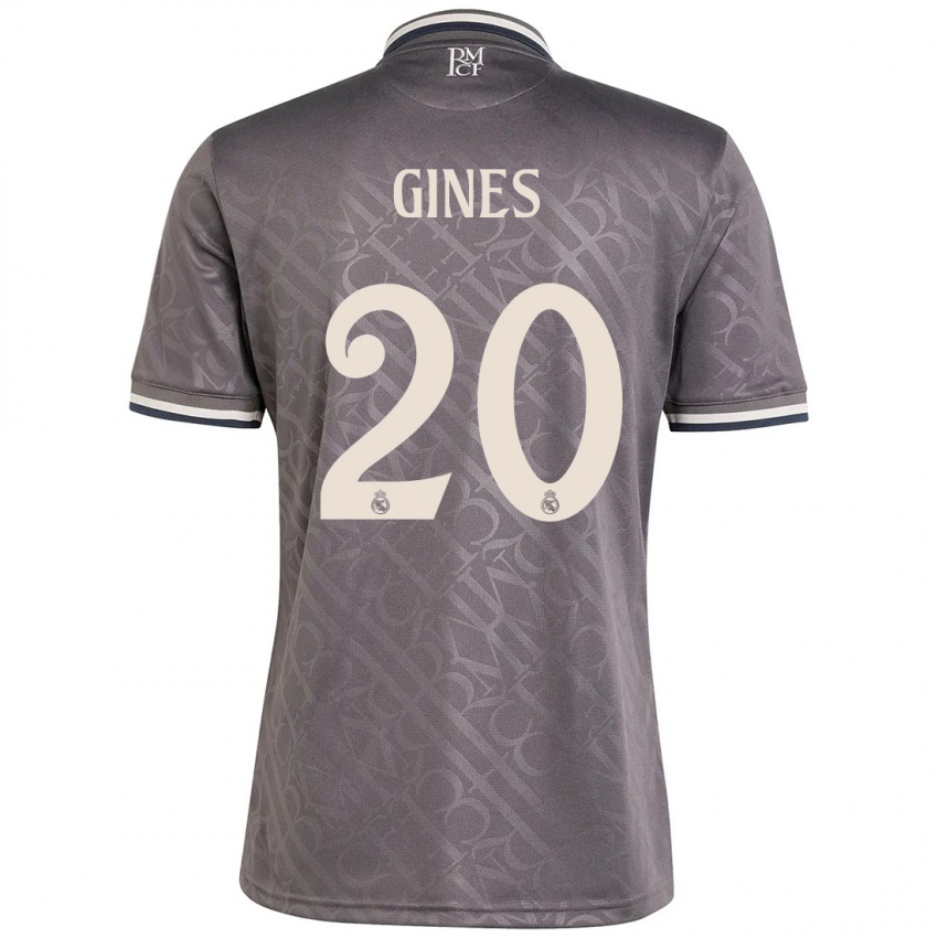 Kinderen Alvaro Gines #20 Houtskool Thuisshirt Derde Tenue 2024/25 T-Shirt België