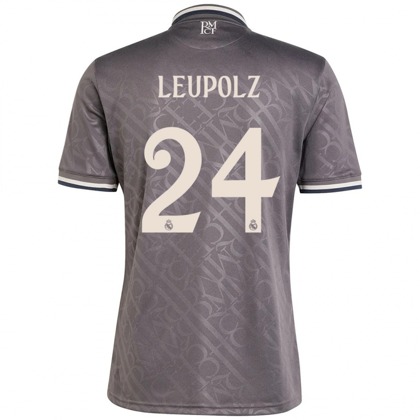 Kinder Melanie Leupolz #24 Anthrazit Ausweichtrikot Trikot 2024/25 T-Shirt Belgien