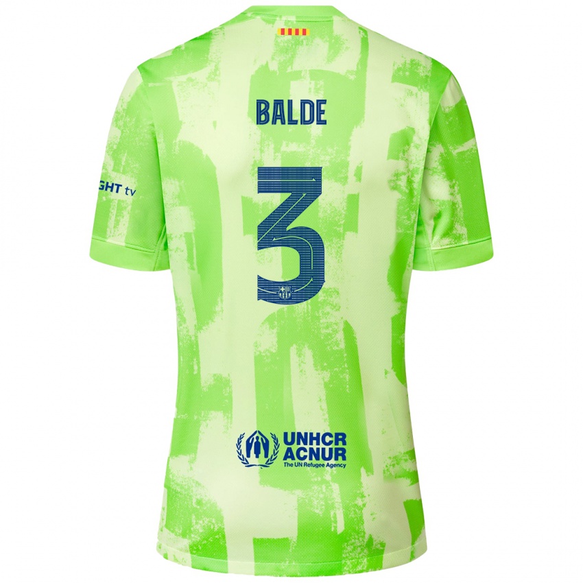 Enfant Maillot Alejandro Balde #3 Citron Vert Troisieme 2024/25 T-Shirt Belgique