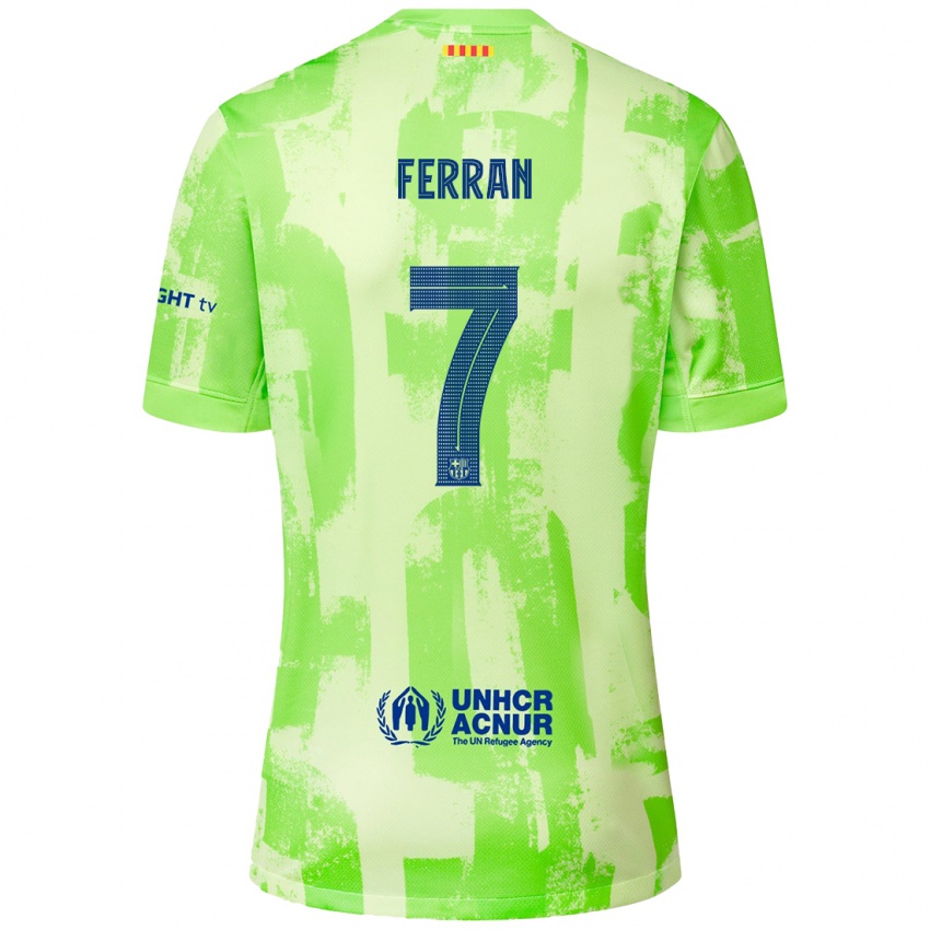 Enfant Maillot Ferran Torres #7 Citron Vert Troisieme 2024/25 T-Shirt Belgique