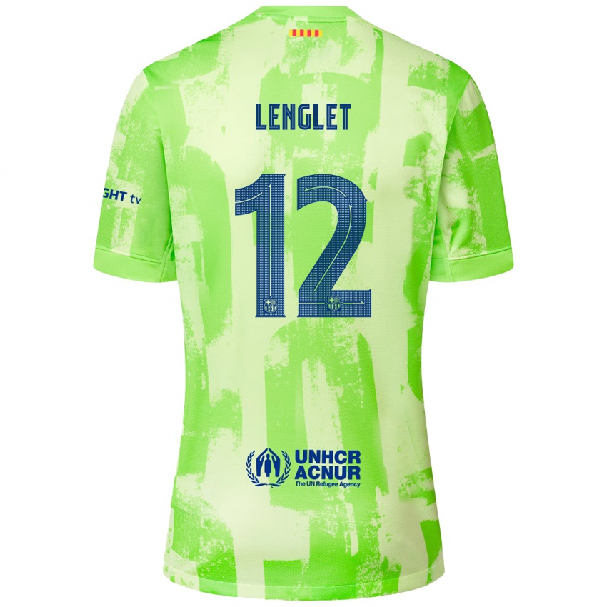 Enfant Maillot Clément Lenglet #12 Citron Vert Troisieme 2024/25 T-Shirt Belgique