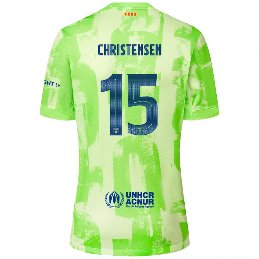 Enfant Maillot Andreas Christensen #15 Citron Vert Troisieme 2024/25 T-Shirt Belgique