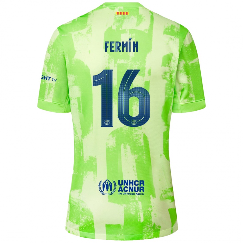 Enfant Maillot Fermin Lopez #16 Citron Vert Troisieme 2024/25 T-Shirt Belgique