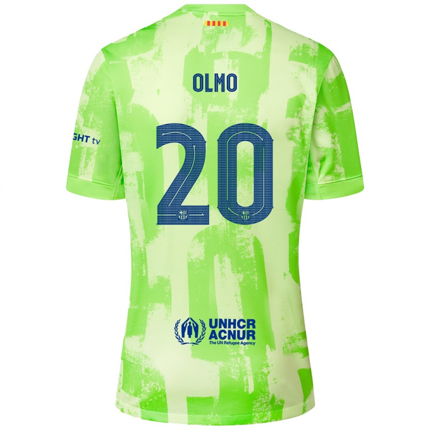 Enfant Maillot Dani Olmo #20 Citron Vert Troisieme 2024/25 T-Shirt Belgique