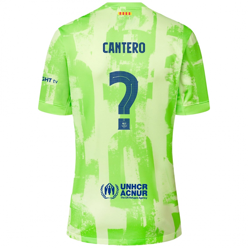 Enfant Maillot Rubén Cantero #0 Citron Vert Troisieme 2024/25 T-Shirt Belgique