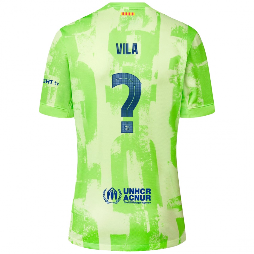 Enfant Maillot Manu Vila #0 Citron Vert Troisieme 2024/25 T-Shirt Belgique