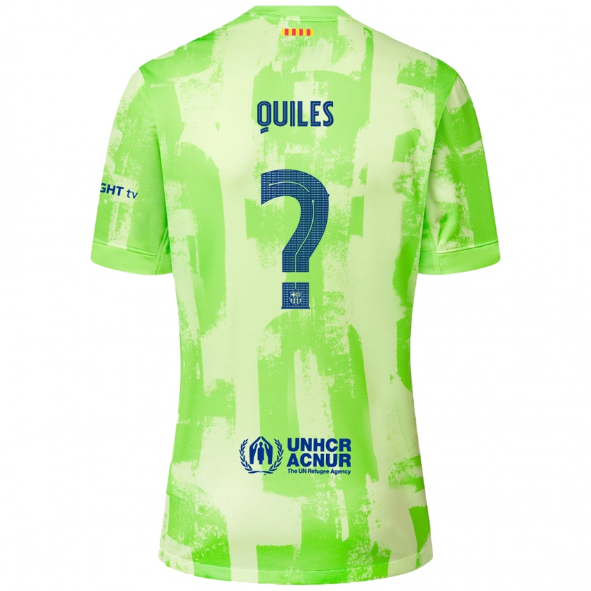 Enfant Maillot Jan Quiles #0 Citron Vert Troisieme 2024/25 T-Shirt Belgique