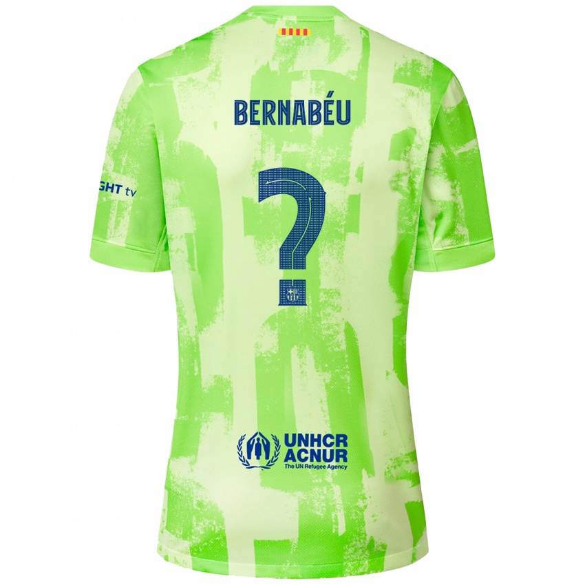 Enfant Maillot Pol Bernabéu #0 Citron Vert Troisieme 2024/25 T-Shirt Belgique