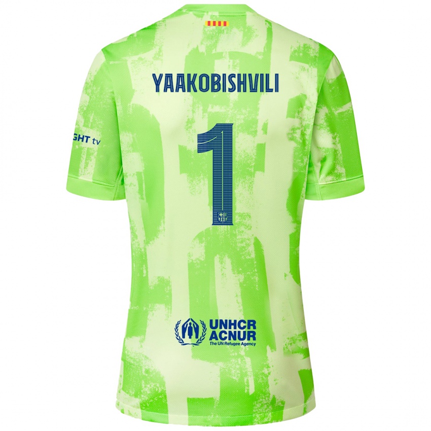 Enfant Maillot Áron Yaakobishvili #1 Citron Vert Troisieme 2024/25 T-Shirt Belgique