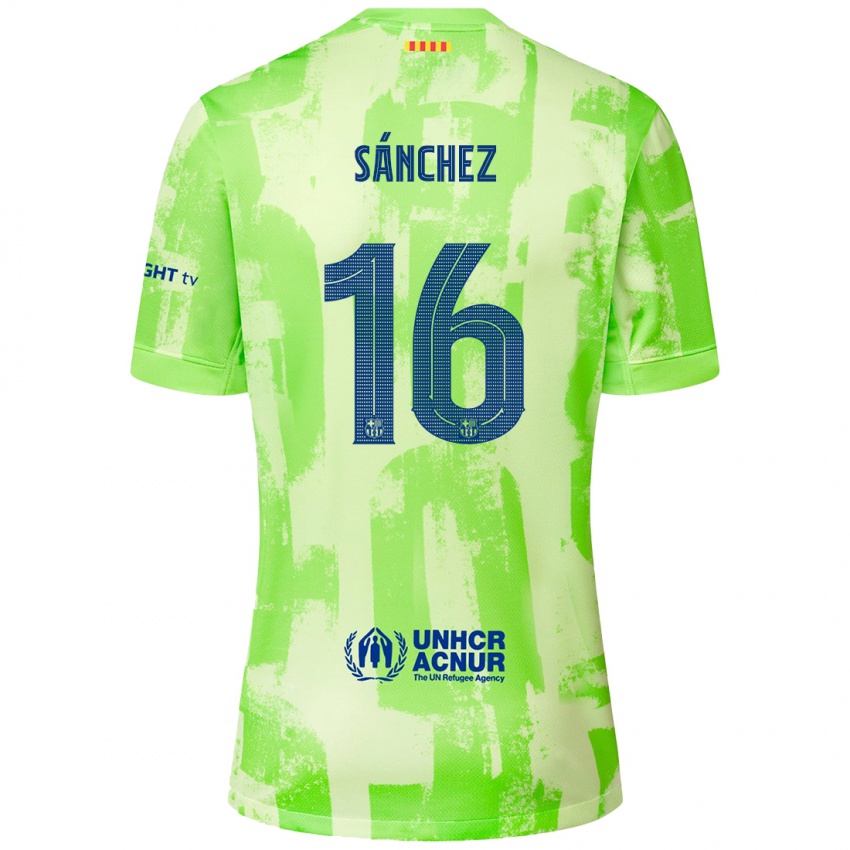 Kinder Edu Sánchez #16 Limettengrün Ausweichtrikot Trikot 2024/25 T-Shirt Belgien