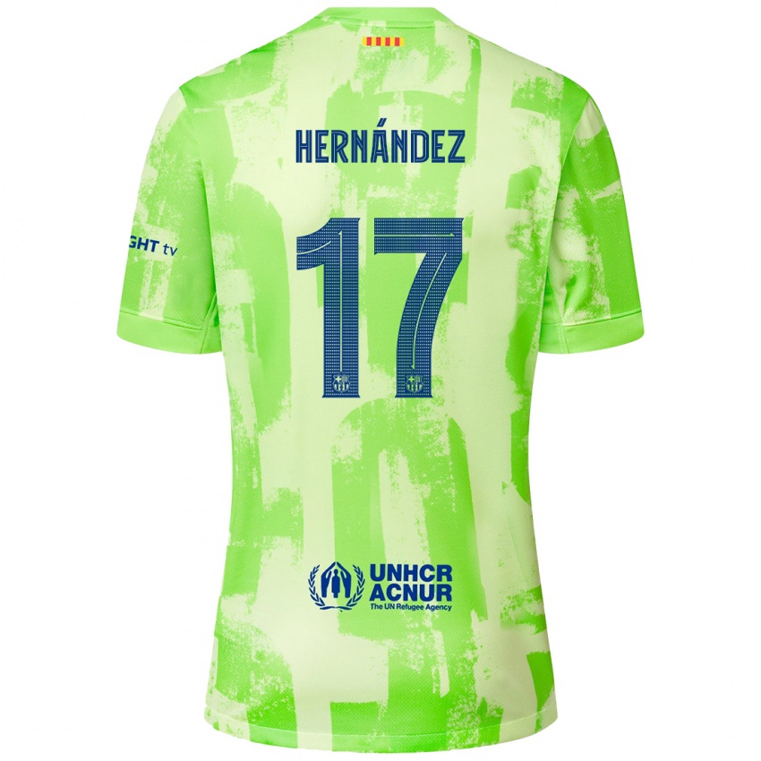 Enfant Maillot Juan Hernández #17 Citron Vert Troisieme 2024/25 T-Shirt Belgique