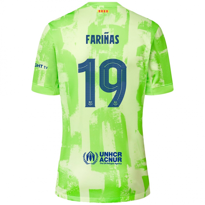 Enfant Maillot Brian Fariñas #19 Citron Vert Troisieme 2024/25 T-Shirt Belgique