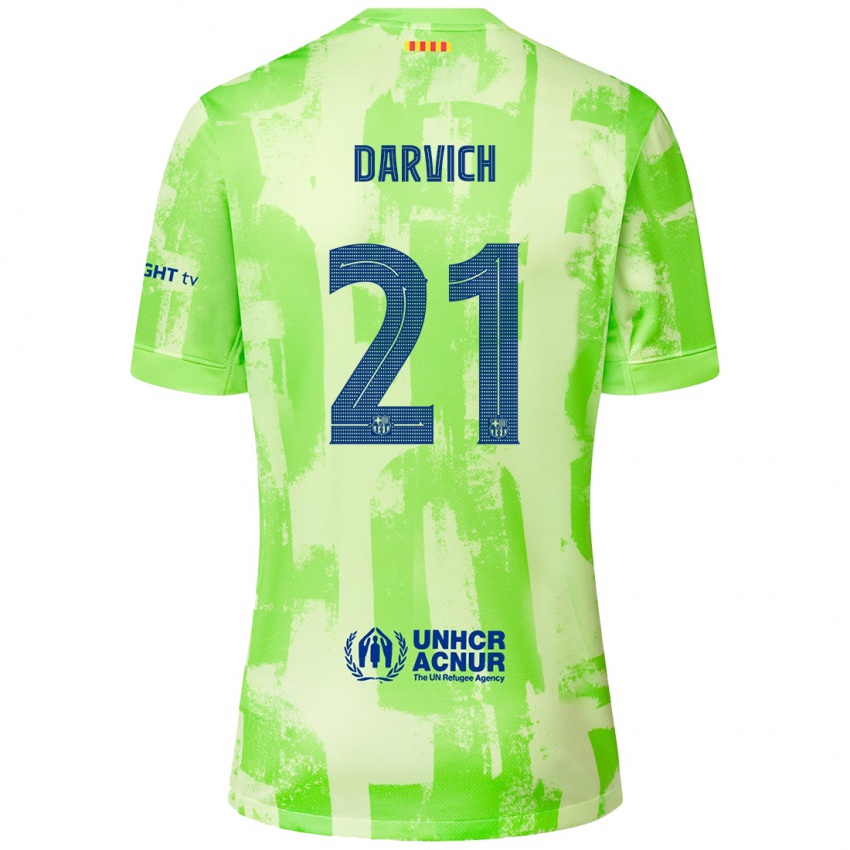 Enfant Maillot Noah Darvich #21 Citron Vert Troisieme 2024/25 T-Shirt Belgique