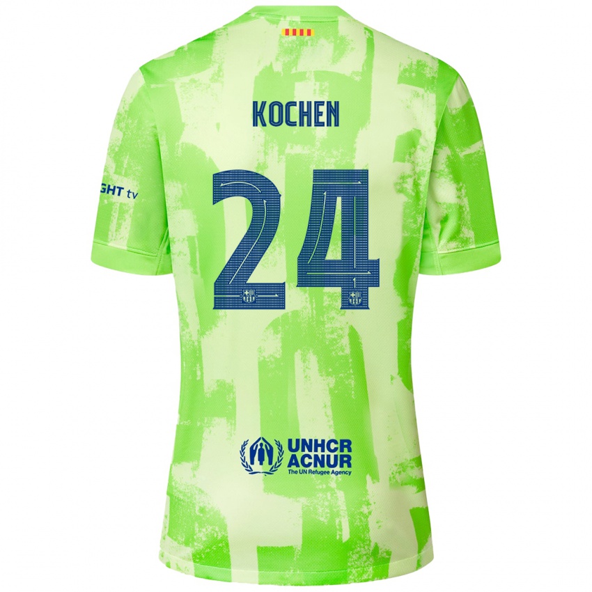 Enfant Maillot Diego Kochen #24 Citron Vert Troisieme 2024/25 T-Shirt Belgique