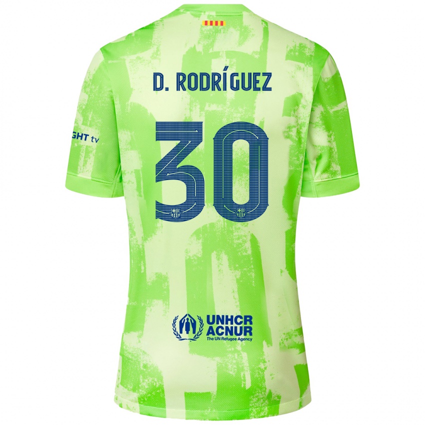 Enfant Maillot Dani Rodríguez #30 Citron Vert Troisieme 2024/25 T-Shirt Belgique