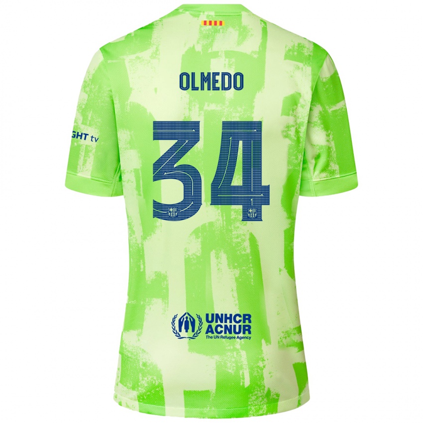 Enfant Maillot Alexis Olmedo #34 Citron Vert Troisieme 2024/25 T-Shirt Belgique