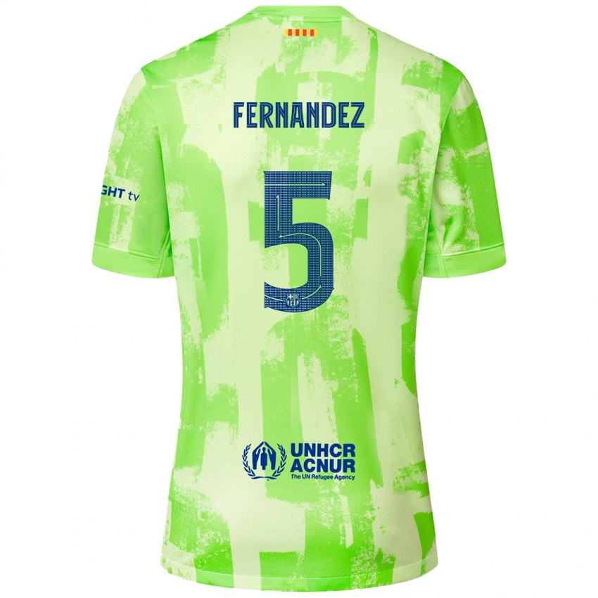 Enfant Maillot Jana Fernández #5 Citron Vert Troisieme 2024/25 T-Shirt Belgique