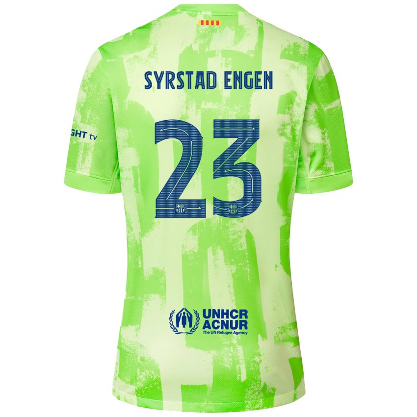 Enfant Maillot Ingrid Syrstad Engen #23 Citron Vert Troisieme 2024/25 T-Shirt Belgique