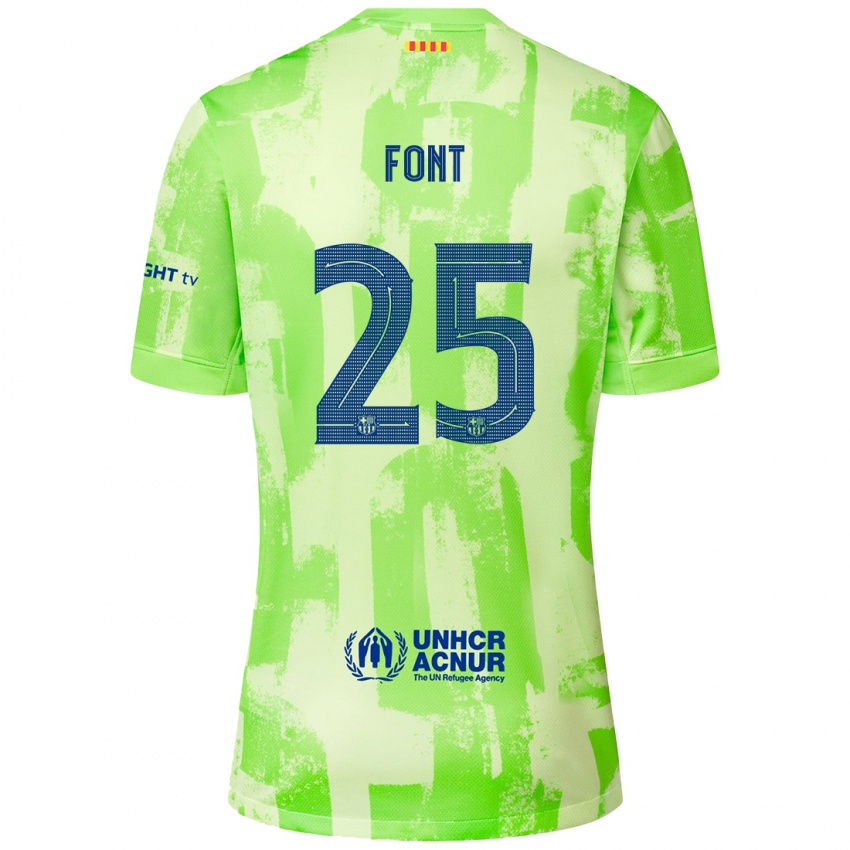 Enfant Maillot Gemma Font #25 Citron Vert Troisieme 2024/25 T-Shirt Belgique