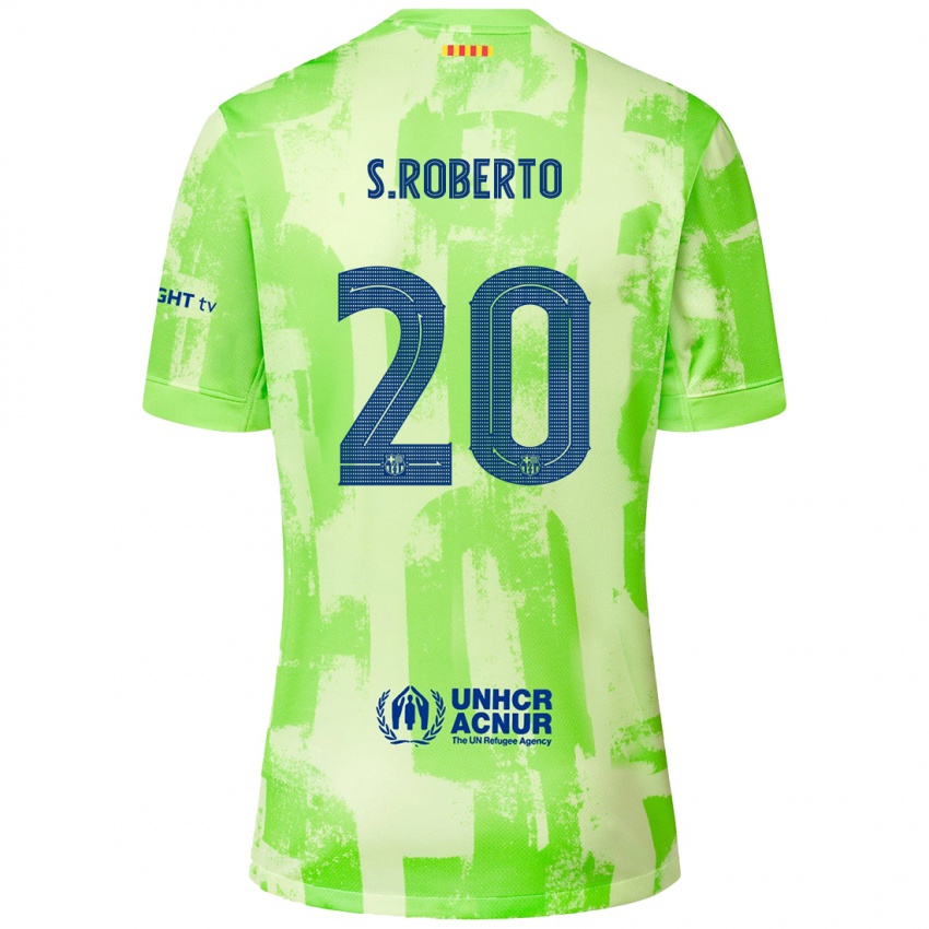 Enfant Maillot Sergi Roberto #20 Citron Vert Troisieme 2024/25 T-Shirt Belgique