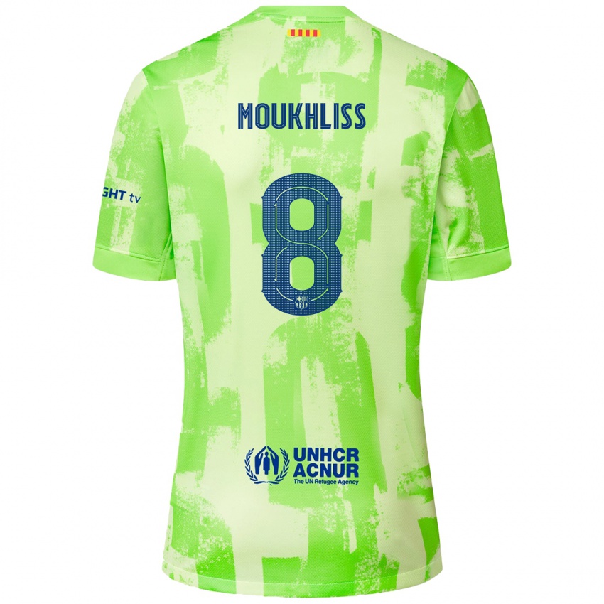 Enfant Maillot Moha Moukhliss #8 Citron Vert Troisieme 2024/25 T-Shirt Belgique