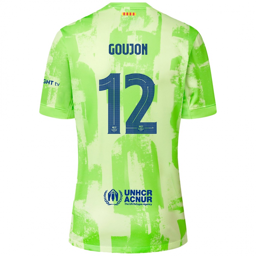 Enfant Maillot Iker Goujón #12 Citron Vert Troisieme 2024/25 T-Shirt Belgique