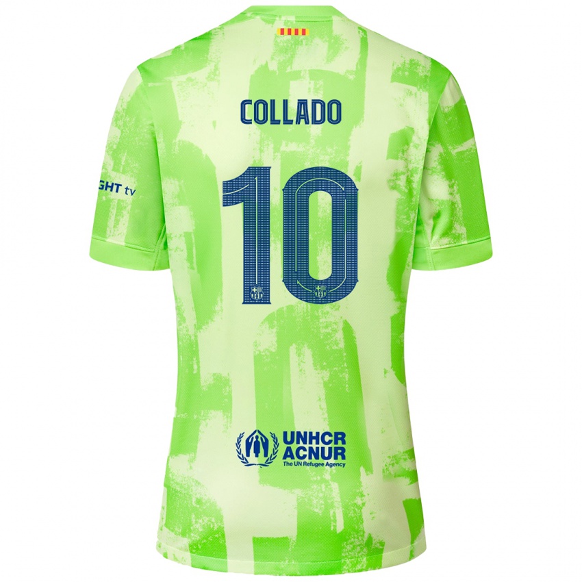 Enfant Maillot Alex Collado #10 Citron Vert Troisieme 2024/25 T-Shirt Belgique