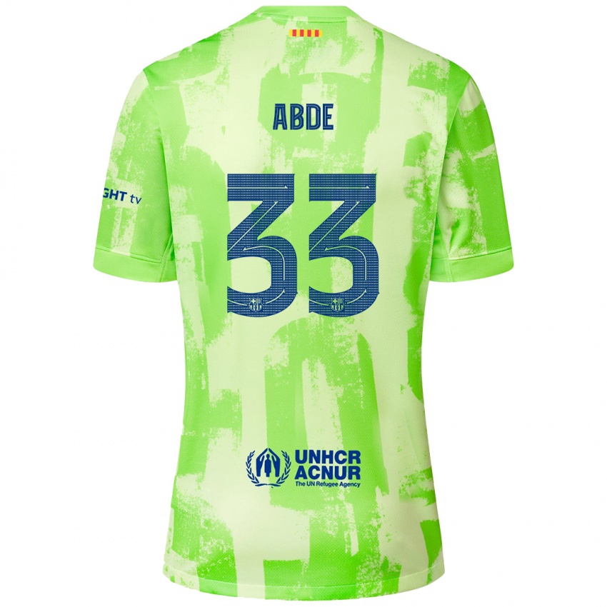 Enfant Maillot Ez Abde #33 Citron Vert Troisieme 2024/25 T-Shirt Belgique