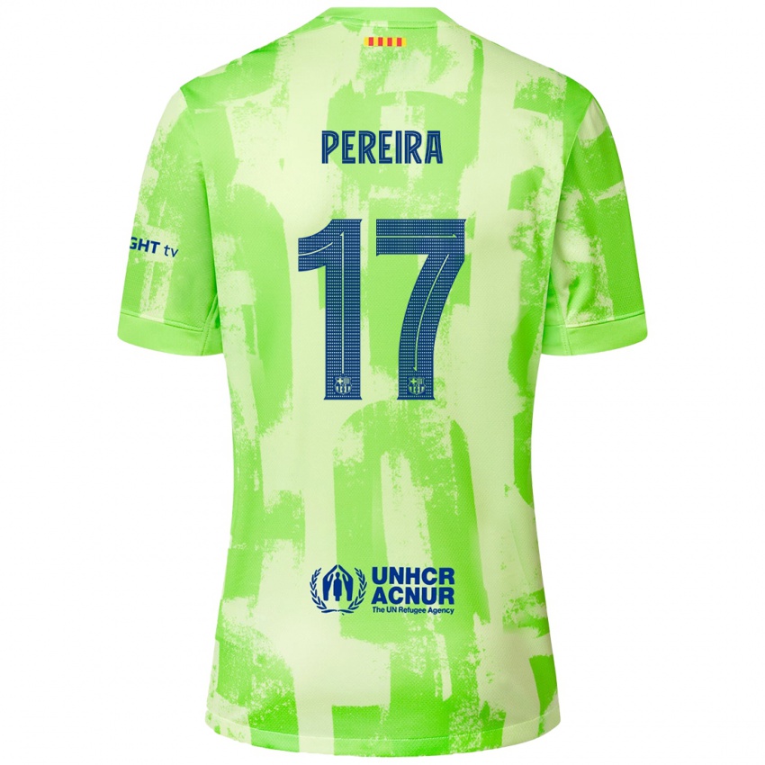 Enfant Maillot Andrea Pereira #17 Citron Vert Troisieme 2024/25 T-Shirt Belgique