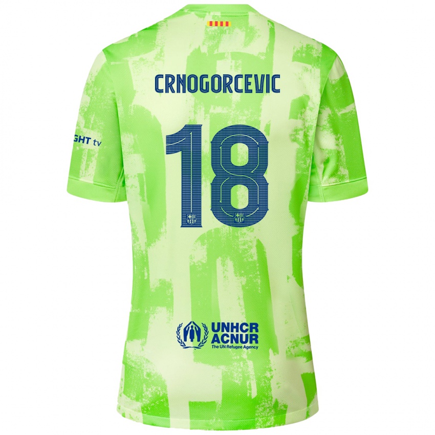 Enfant Maillot Ana-Maria Crnogorcevic #18 Citron Vert Troisieme 2024/25 T-Shirt Belgique